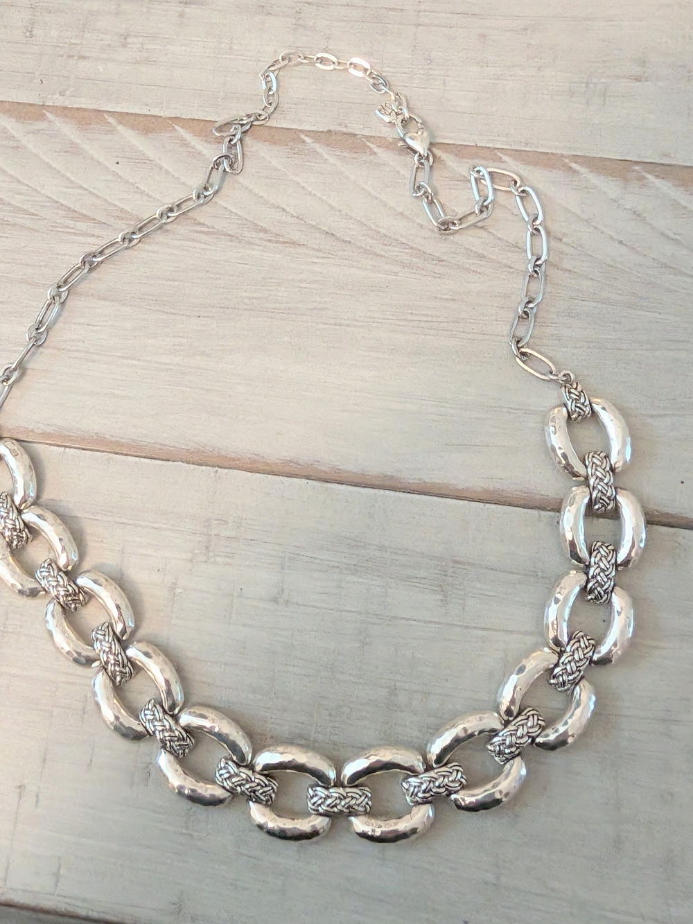 Brighton Interlok Woven Collar Necklace Silver - Picture 1 of 1